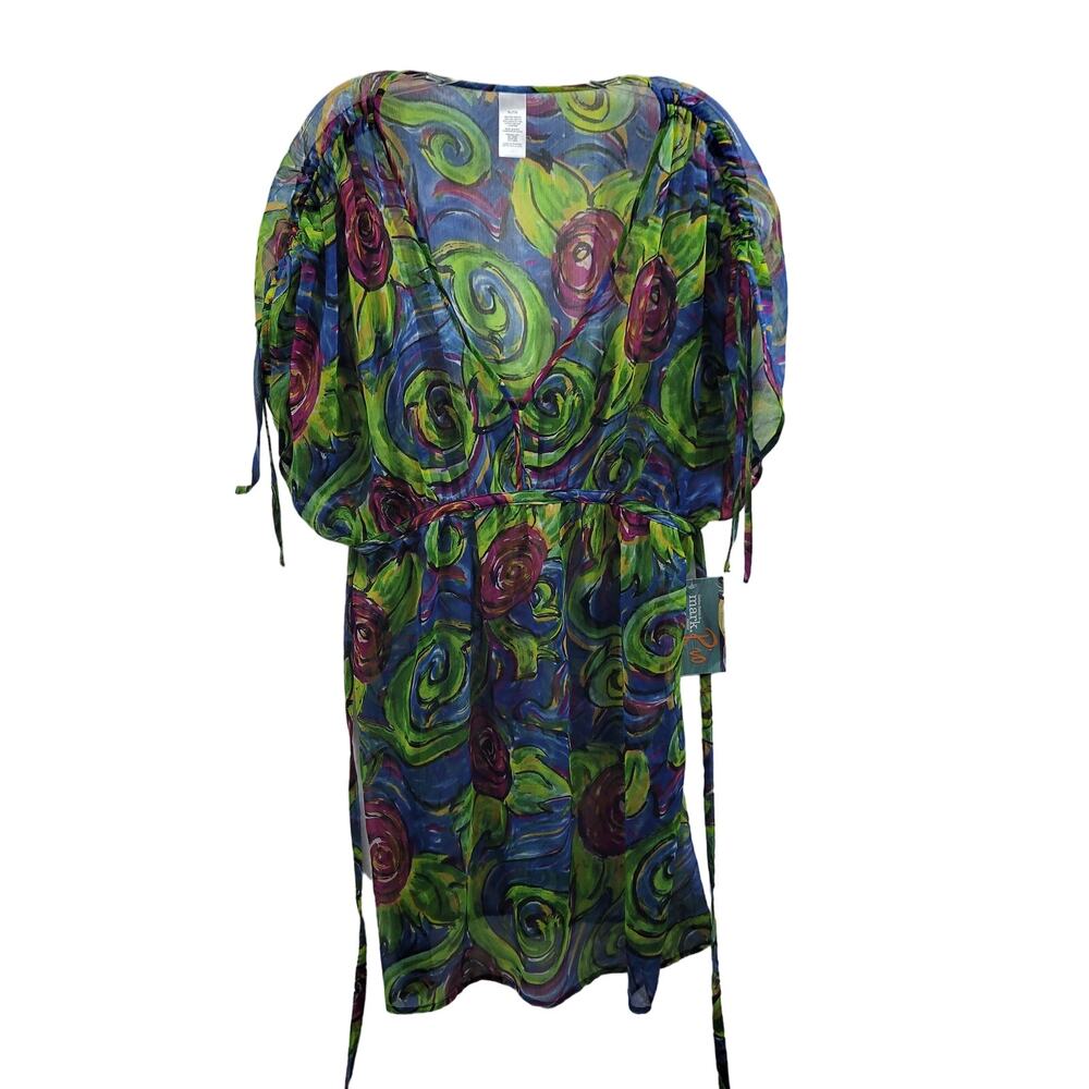 Carlos Falchi & Mark Rio Women's Sheer Swim Cover Up Size XL 81223-0366